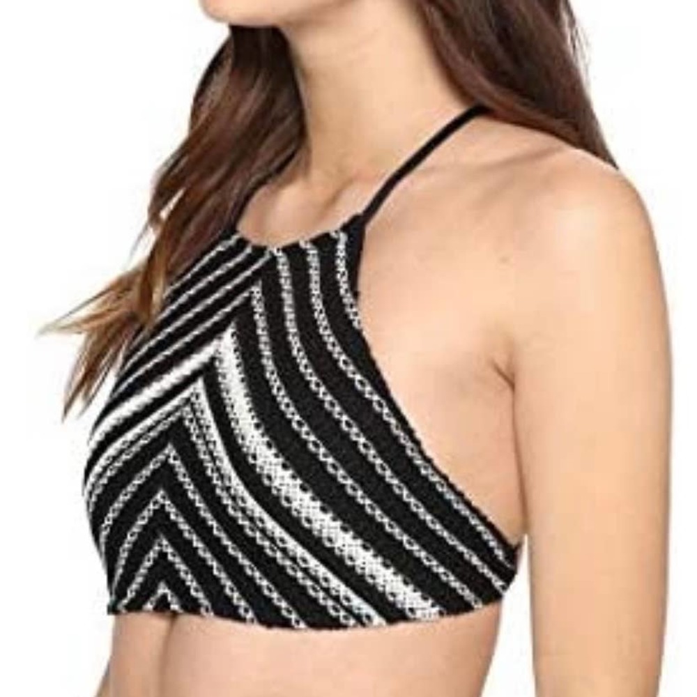 Ralph Lauren Desert Crochet Stripe High Neck Swim Bikini Top - Picture 11 of 11